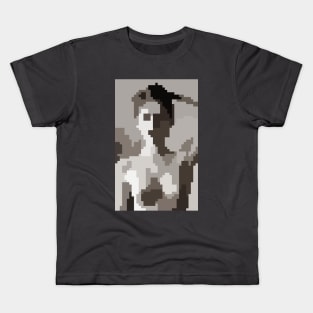 Black and White Girl (Pixel Art) 8 bit merch Kids T-Shirt